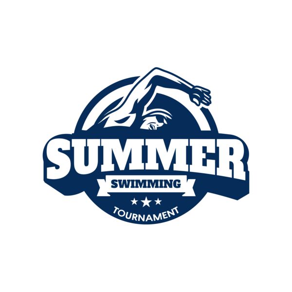 Summer Swimming Tournament logo template Miniatura